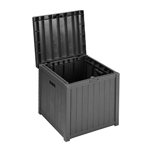 51 Gallon Patio Medium Deck Box Lightweight Outdoor Stroage Box Weather Resistant Garden Stroage Container for Patio Furniture Cushions Pillows Garden Tools and Pool Toys